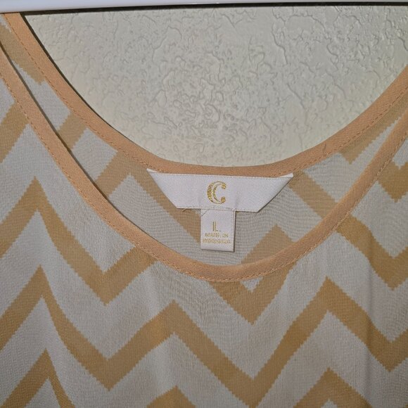 Charming Charlies sz Large LongSleeve Chevron Top - Picture 2 of 3
